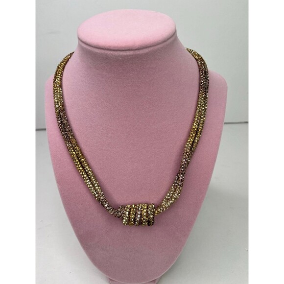 Necklace Rose Gold Rhinestones Elegant Jewelry  #566 - Picture 1 of 10